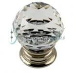 Cut Faces Glass Cupboard Knob